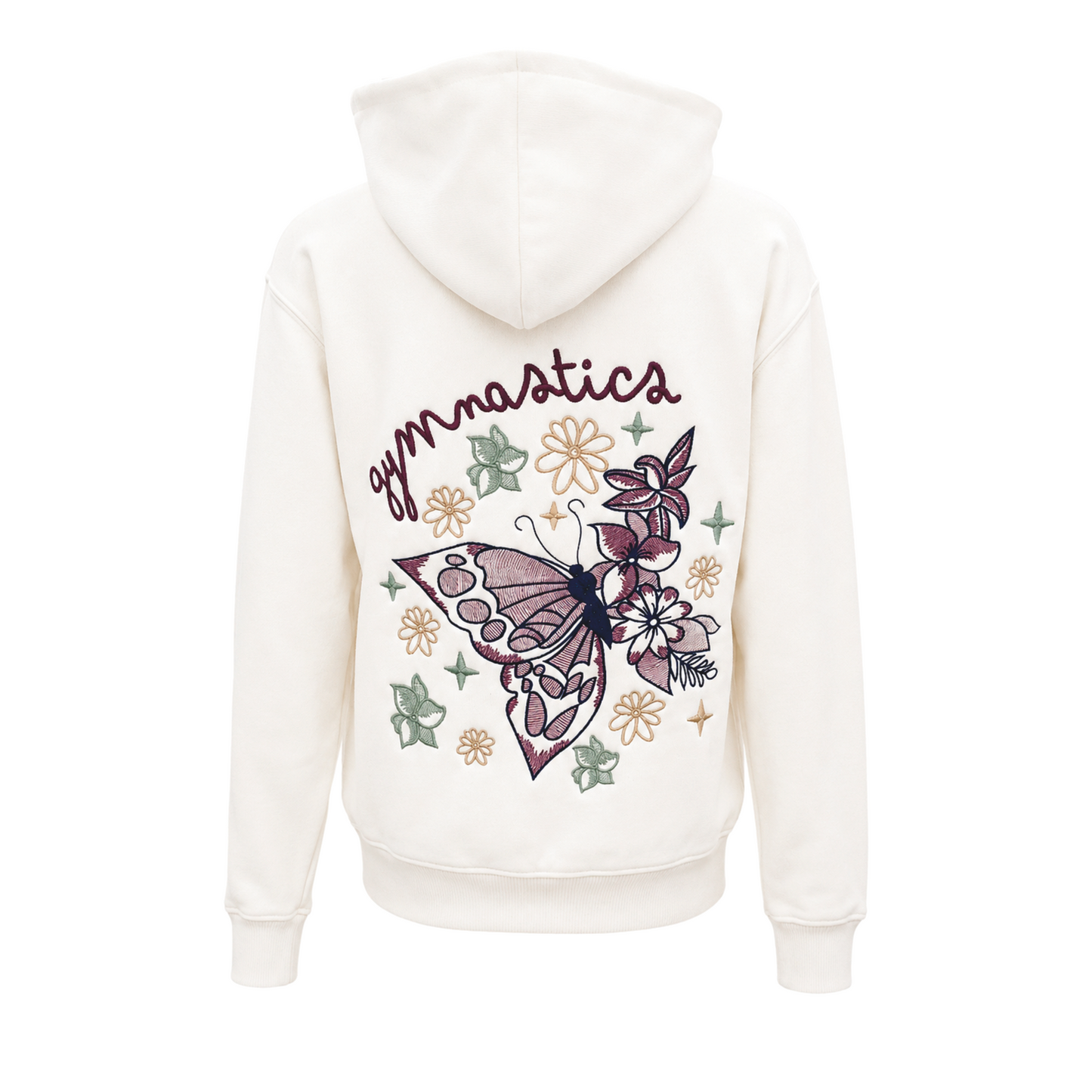 Butterfly Embroidered Sweatshirt - Vanilla