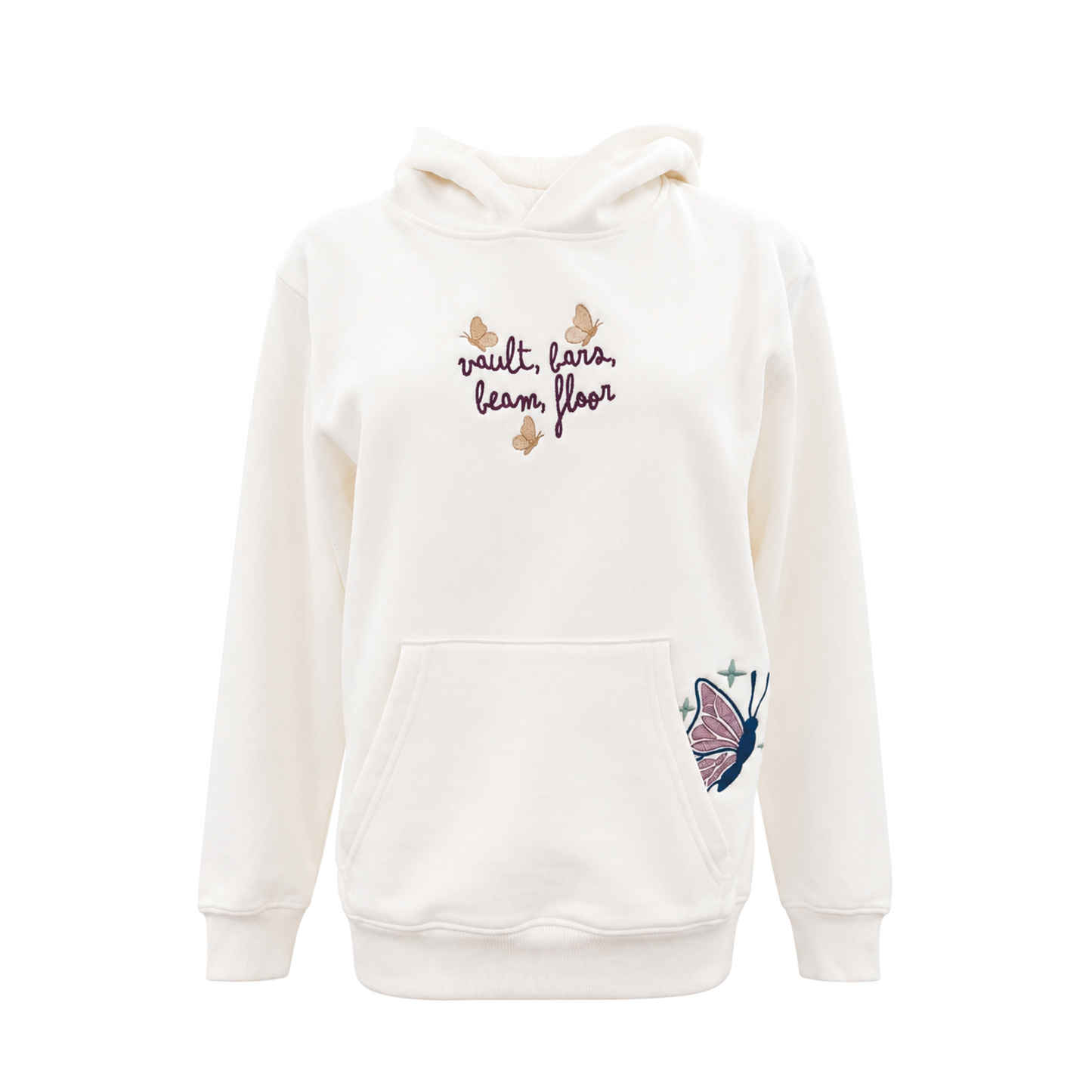 Butterfly Embroidered Sweatshirt - Vanilla