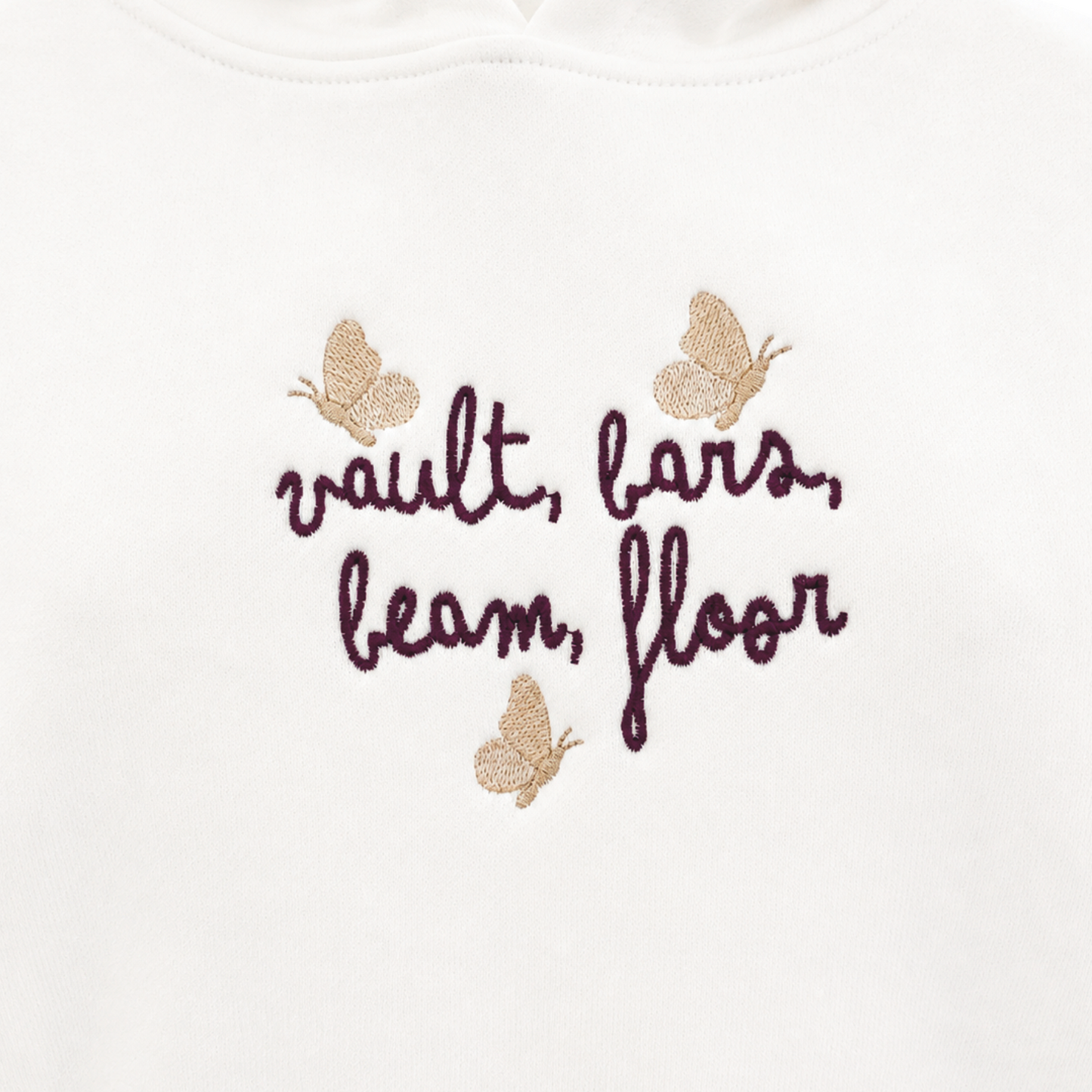 Butterfly Embroidered Sweatshirt - Vanilla