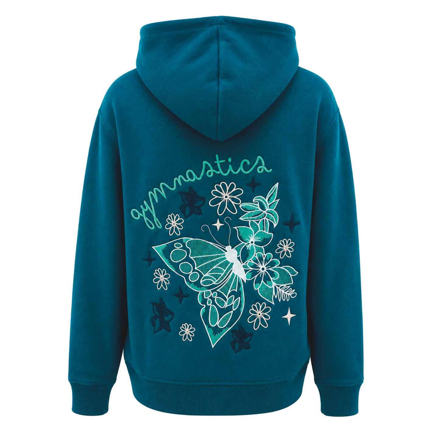 Butterfly Embroidered Sweatshirt - Evergreen