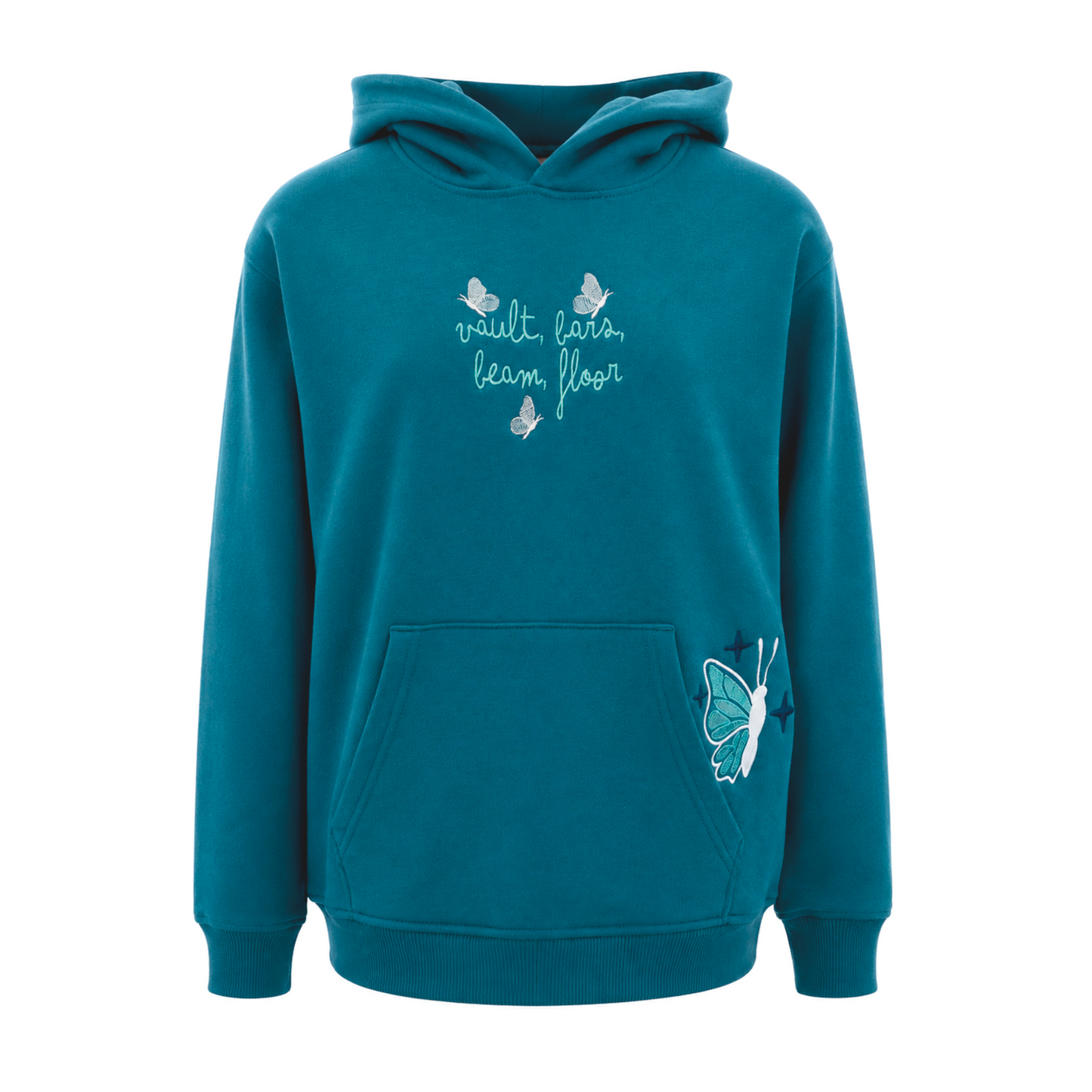 Butterfly Embroidered Sweatshirt - Evergreen