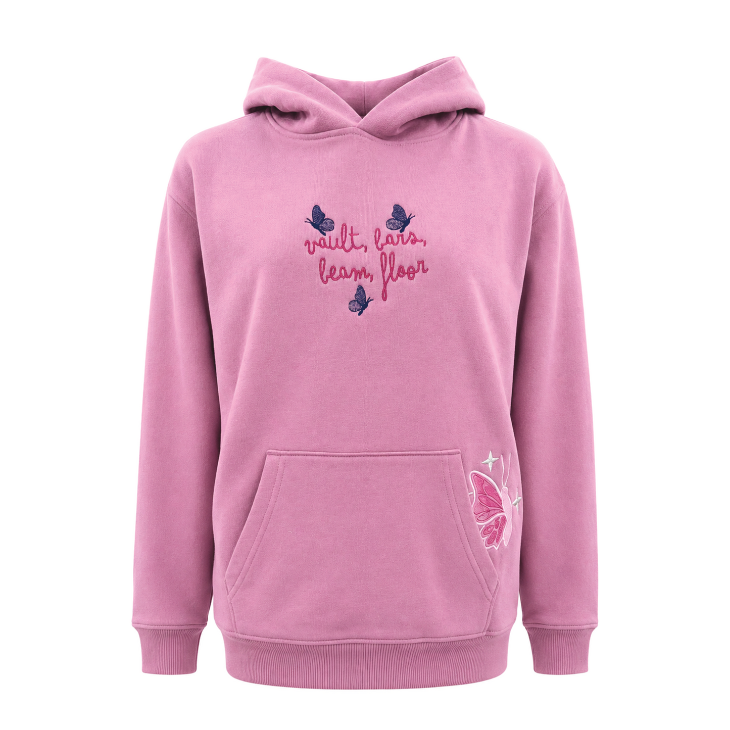 Butterfly Embroidered Sweatshirt - Rosewood