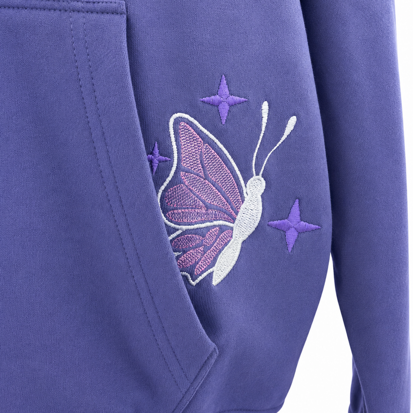 Butterfly Embroidered Sweatshirt - Dusk